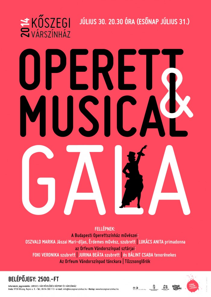 Operett és musical gála plakát